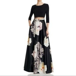 Dylan Gray Illusion Waist Floral Gown - SZ 8